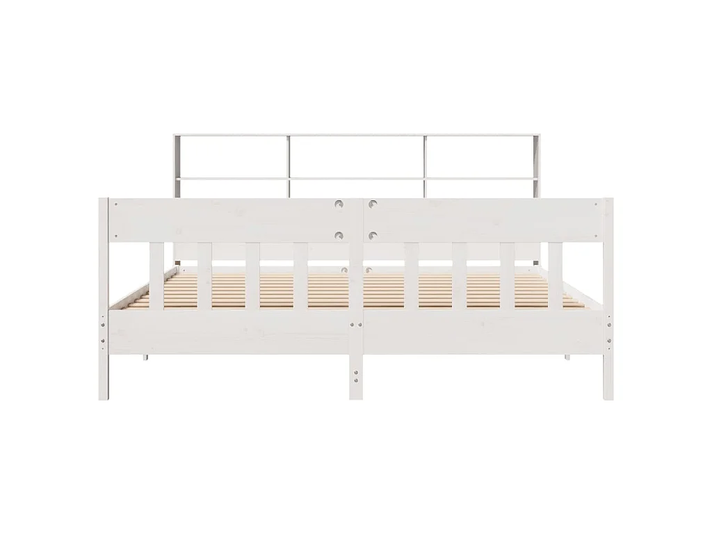 Cadre de lit sans matelas blanc 180x200 cm bois massif de pin