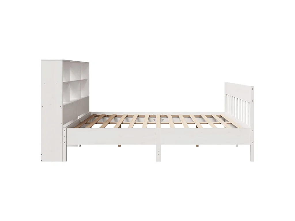 Cadre de lit sans matelas blanc 180x200 cm bois massif de pin