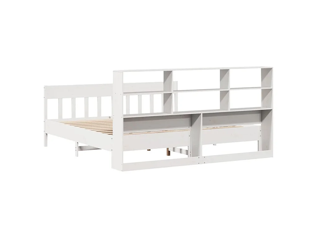Cadre de lit sans matelas blanc 180x200 cm bois massif de pin