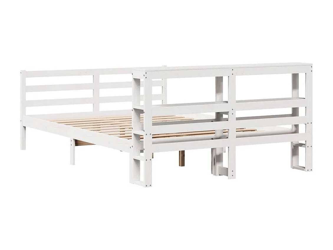 Massivholzbett ohne Matratze Weiß 160x200 Kiefernholz