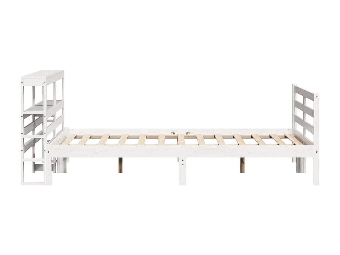 Cadre de lit sans matelas blanc 160x200 cm bois de pin massif