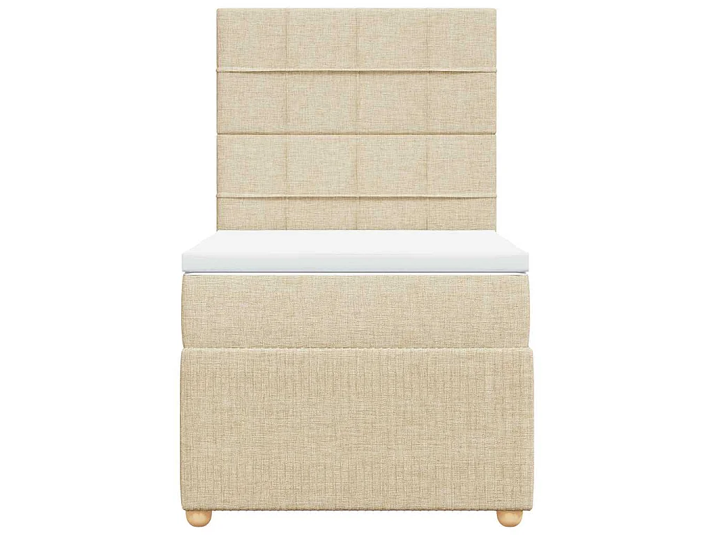 Boxspringbett mit Matratze Creme 90x190 cm Stoff