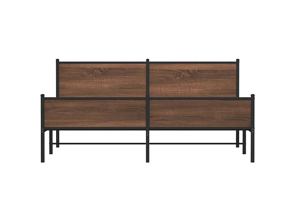 Giroletto senza Materaso in Metallo Rovere Marrone 180x200 cm