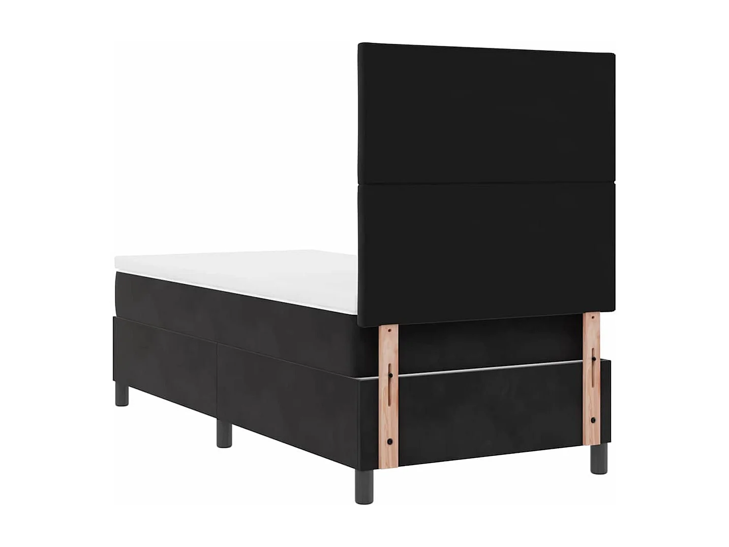 Boxspringbett mit Matratze Schwarz 90 x 200 cm Stoff