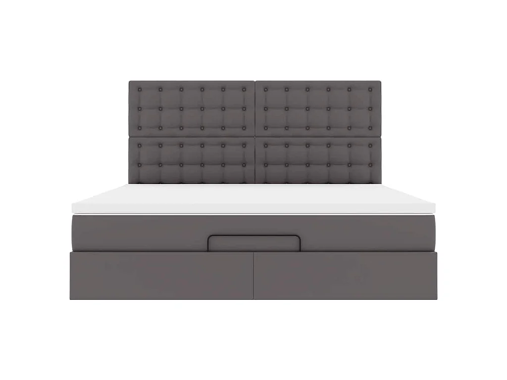 Ottoman bed met matras 180x200cm kunstleer grijs