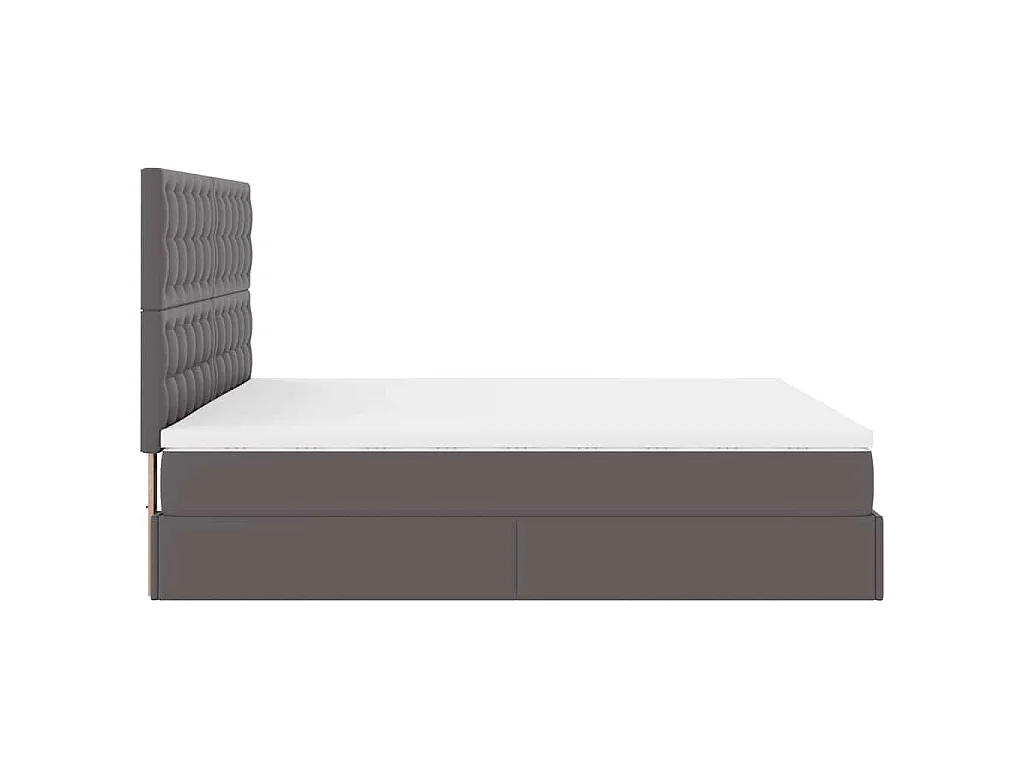 Ottoman bed met matras 180x200cm kunstleer grijs