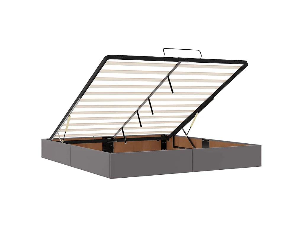 Ottoman bed met matras 180x200cm kunstleer grijs