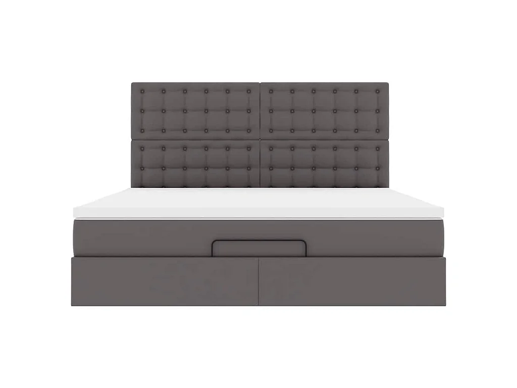 Ottoman bed met matras 180x200cm kunstleer grijs