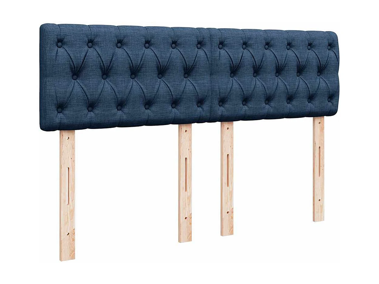 Boxspring met matras stof blauw 140x190 cm