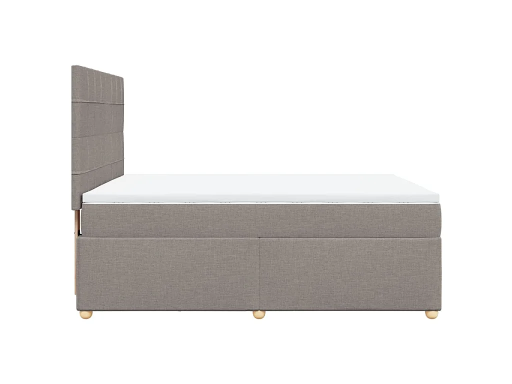 Sommier à lattes de lit avec matelas Taupe 160x200 cm Tissu