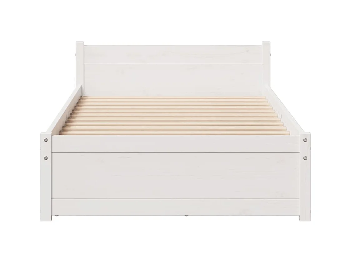 Cadre de lit sans matelas blanc 90x190 cm bois de pin massif