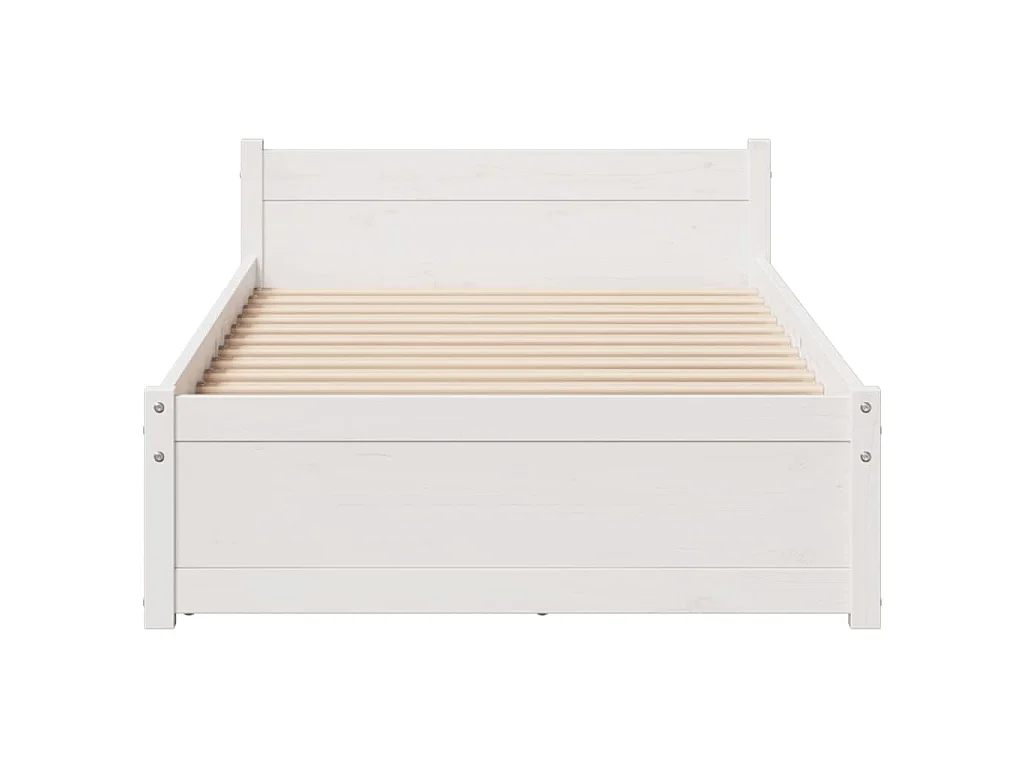 Cadre de lit sans matelas blanc 90x190 cm bois de pin massif