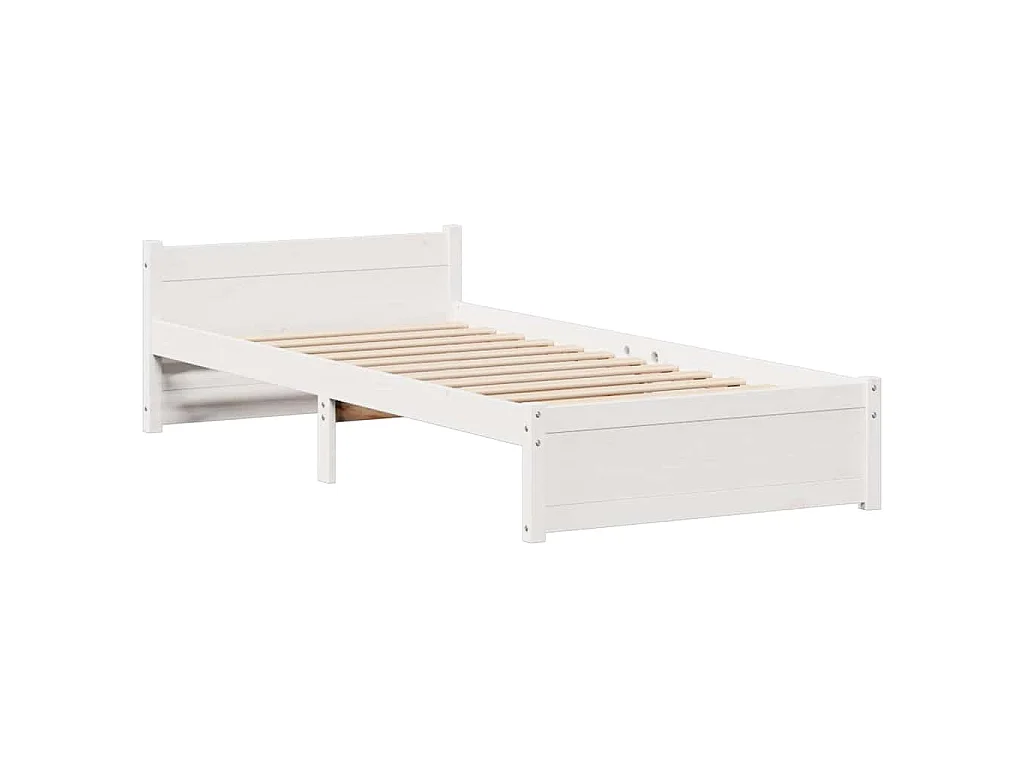Cadre de lit sans matelas blanc 90x190 cm bois de pin massif