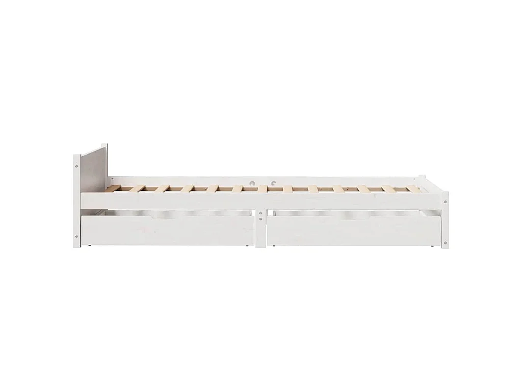 Cadre de lit sans matelas blanc 90x190 cm bois de pin massif