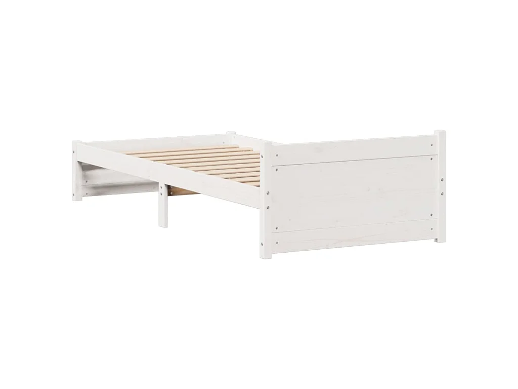 Cadre de lit sans matelas blanc 90x190 cm bois de pin massif