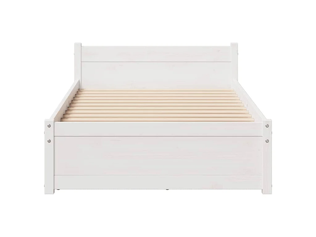Bedframe zonder matras massief grenenhout wit 90x190 cm