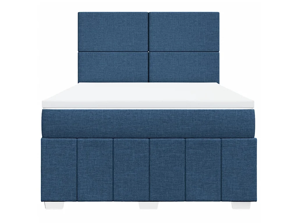 Boxspring met matras stof blauw 140x200 cm