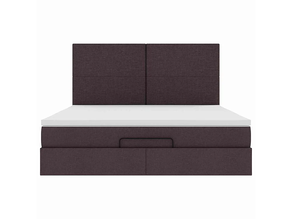 Ottoman-Bett mit Matratze Dunkelbraun 160x200 cm Stoff