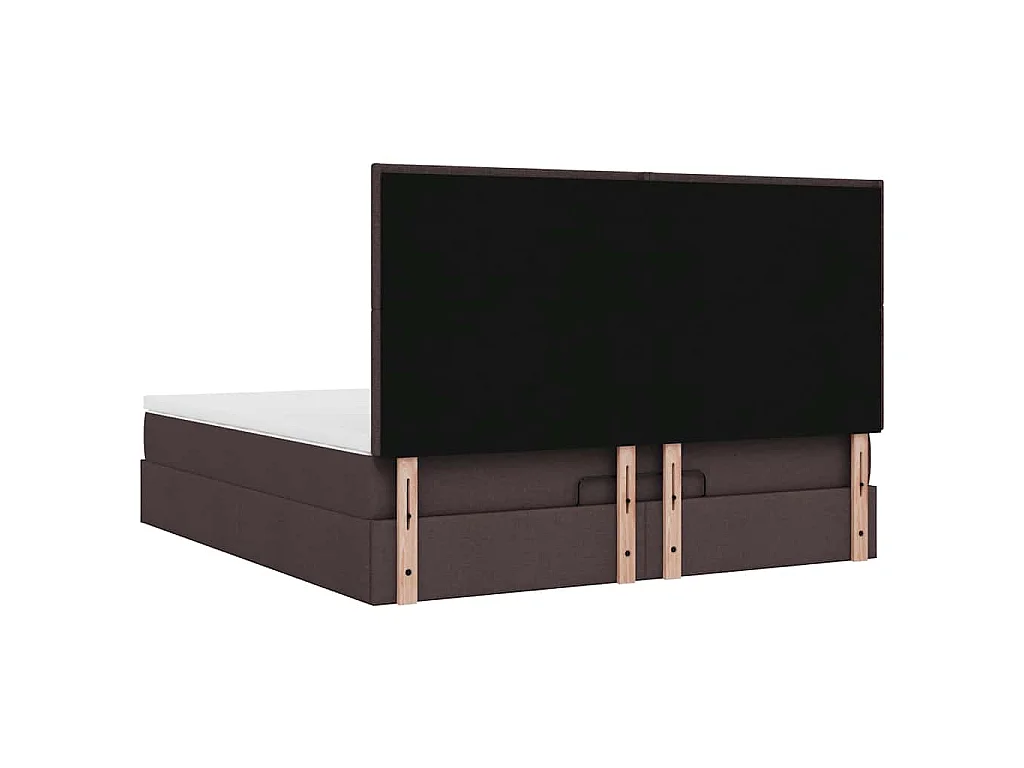 Ottoman-Bett mit Matratze Dunkelbraun 160x200 cm Stoff