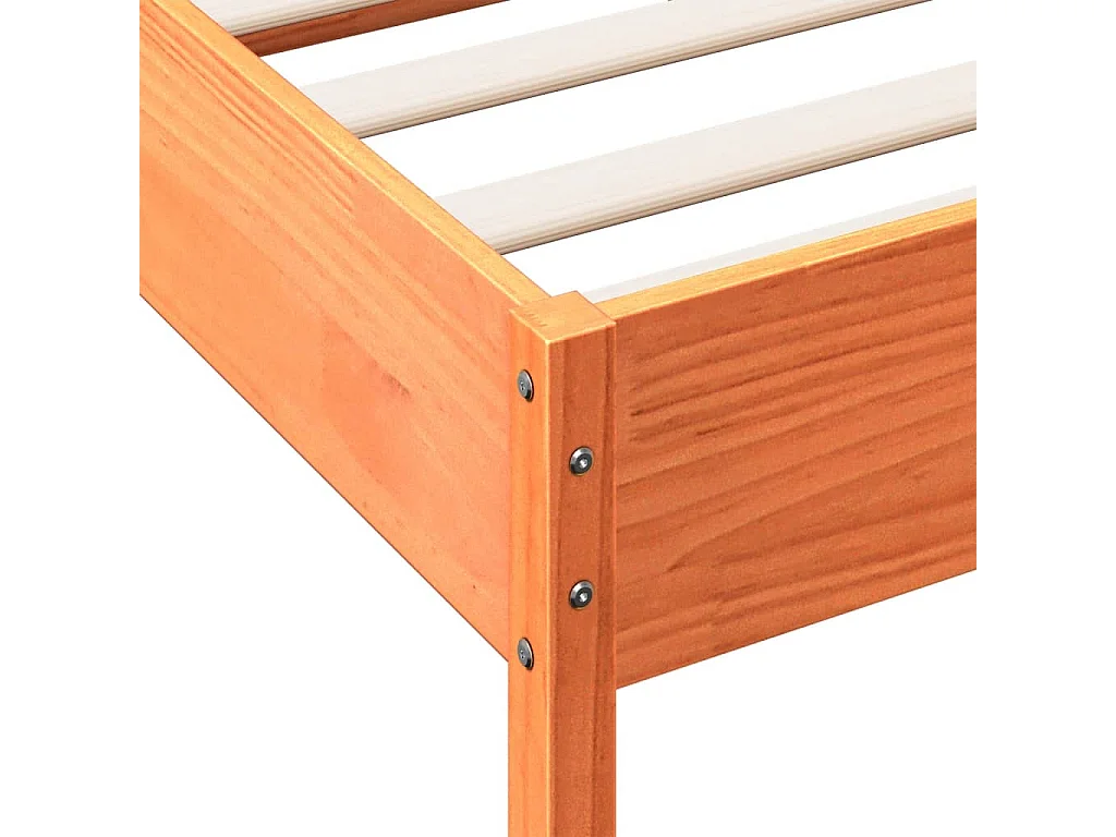 Massivholzbett ohne Matratze Wachsbraun 90x190 cm Kiefernholz