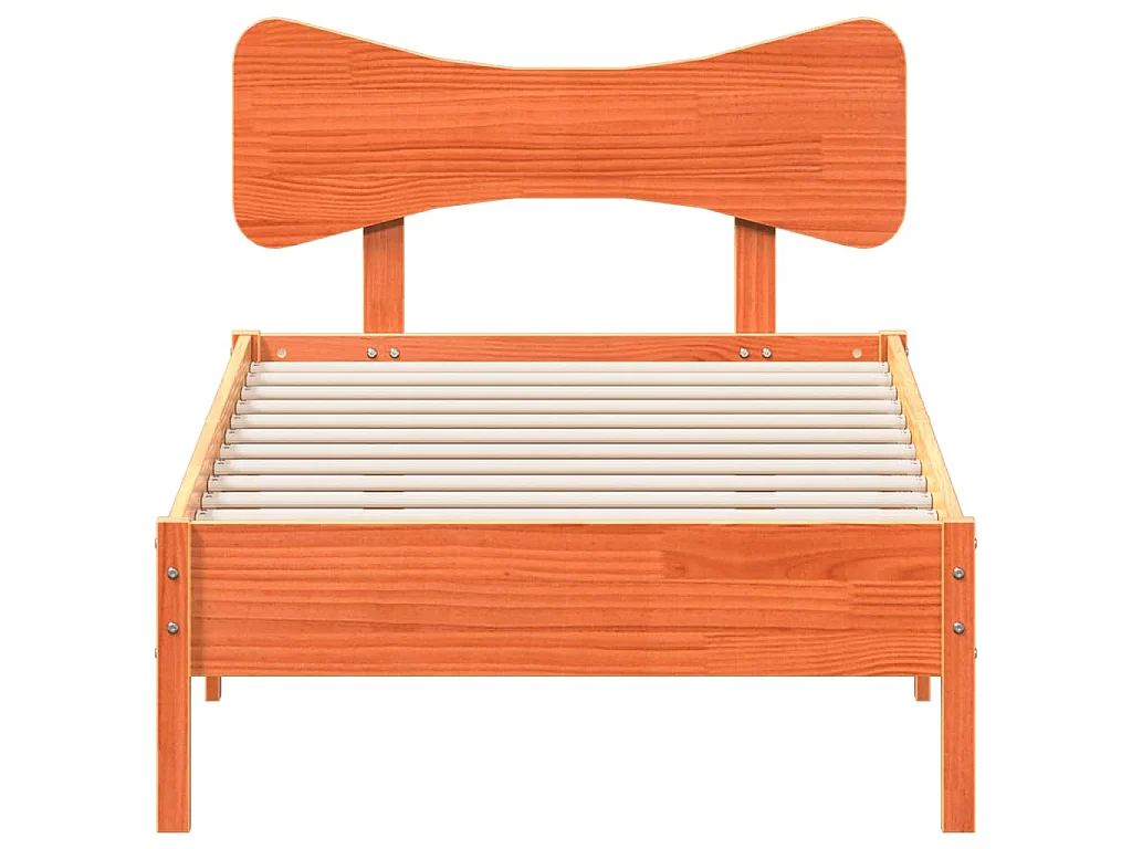 Bedframe zonder matras massief grenenhout wasbruin 90x190 cm