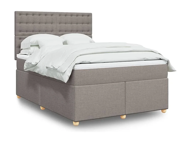 Boxspringbett mit Matratze Taupe 160x200 cm Stoff