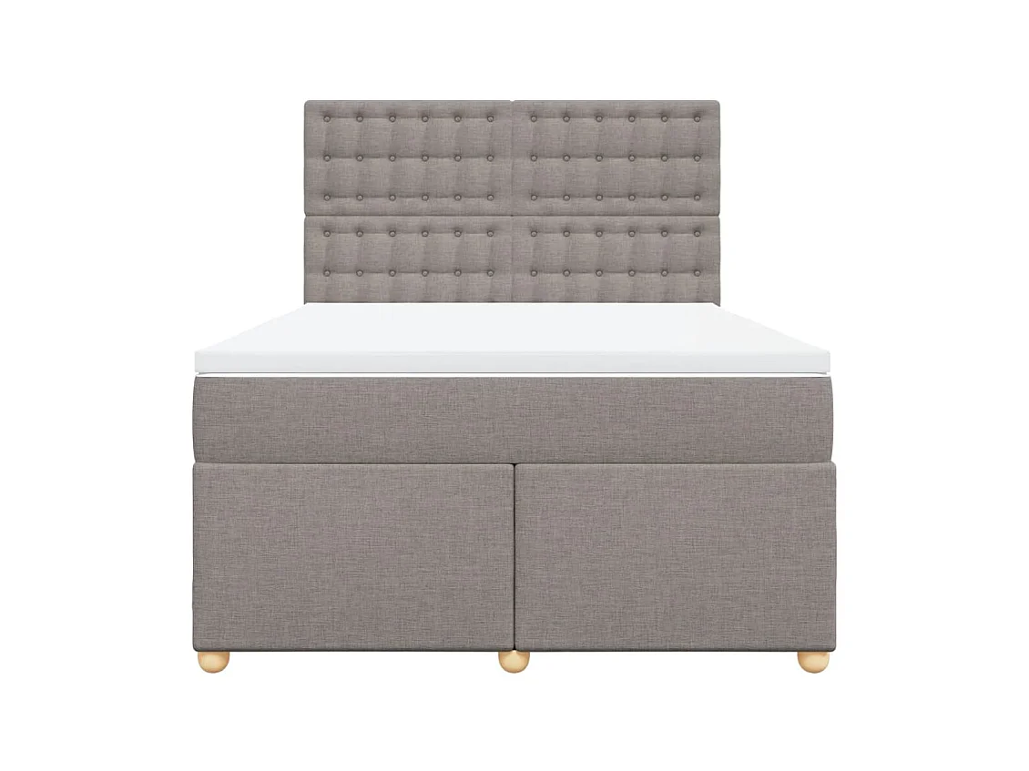 Sommier à lattes de lit avec matelas Taupe 160x200 cm Tissu