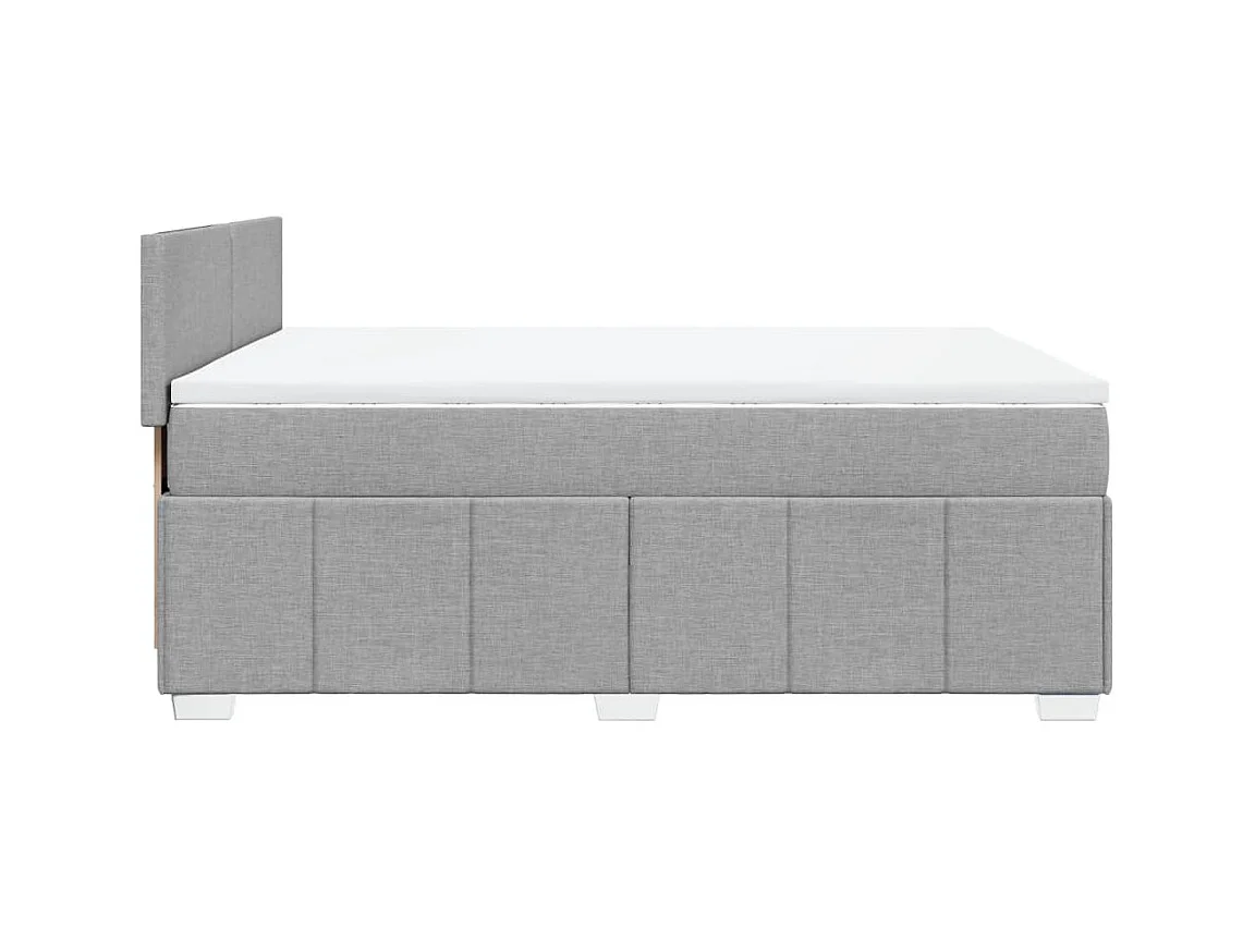 Sommier à lattes de lit avec matelas Gris clair 140x190cm Tissu