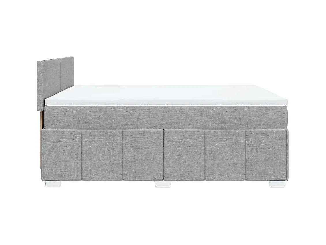Sommier à lattes de lit avec matelas Gris clair 140x190cm Tissu