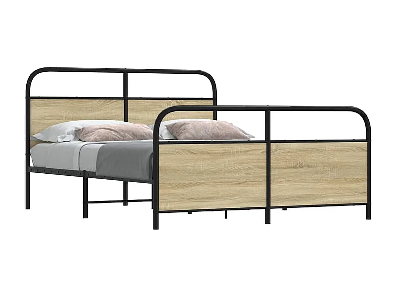 Metallbett ohne Matratze Sonoma-Eiche 160x200 cm