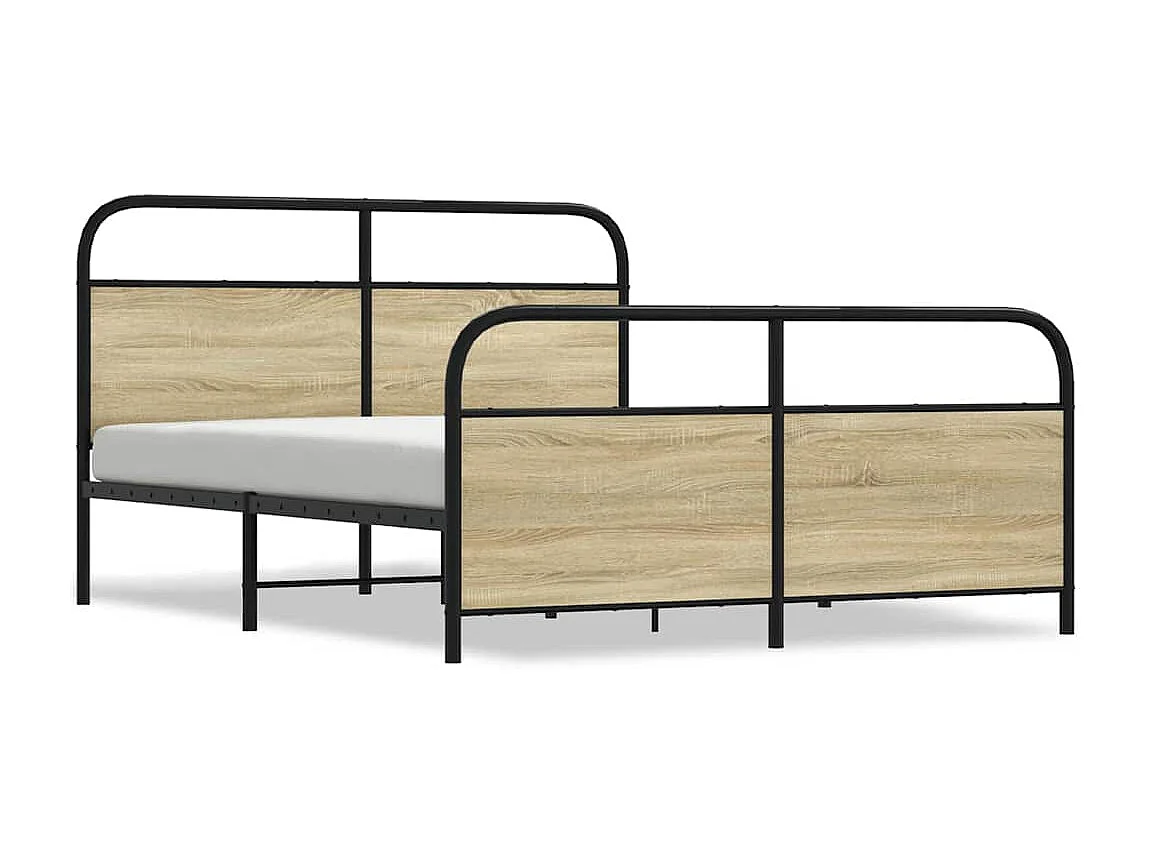 Bedframe zonder matras metaal sonoma eikenkleurig 160x200 cm