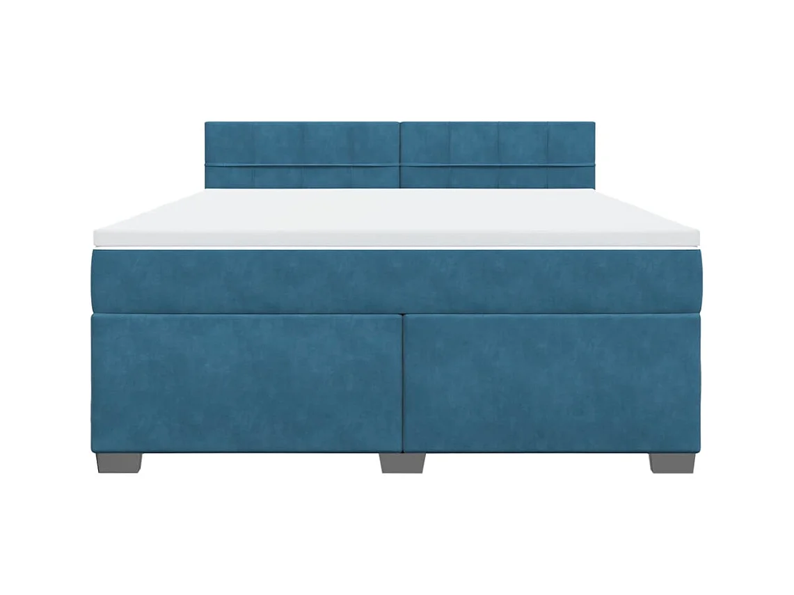 Cama com molas/colchão 180x200 cm veludo azul