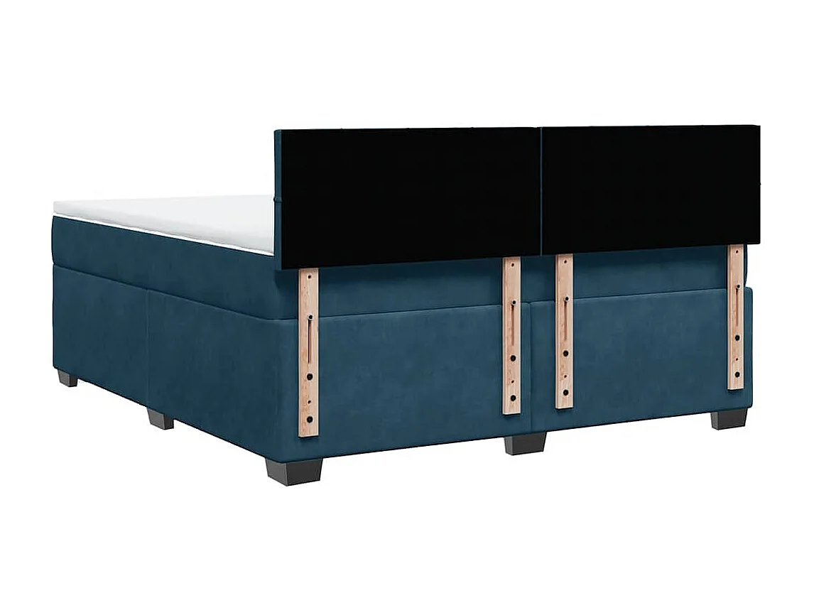 Giroletto a Molle con Materasso Blu 180x200 cm in Velluto