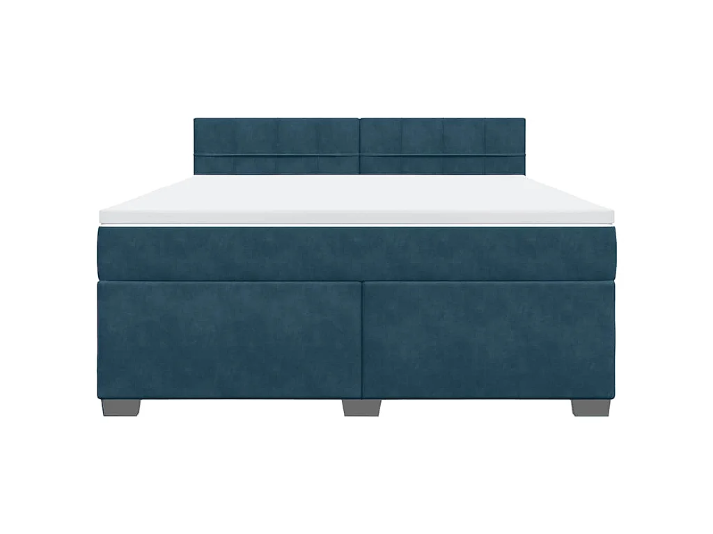 Boxspringbett mit Matratze Blau 180x200 cm Samt