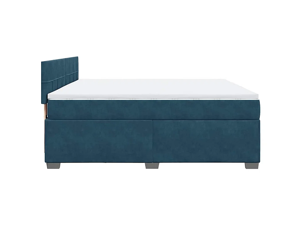 Boxspringbett mit Matratze Blau 180x200 cm Samt