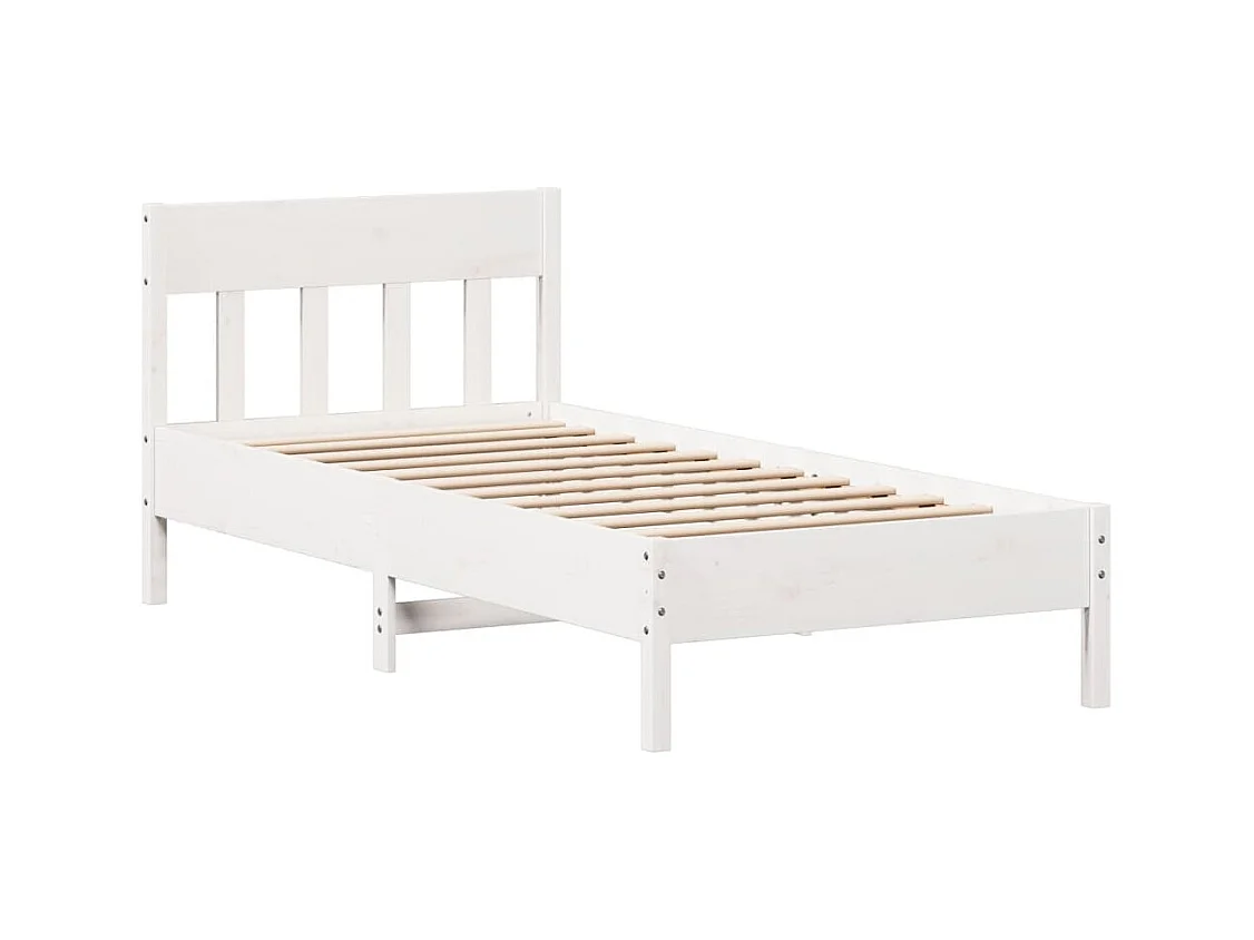 Cadre de lit sans matelas blanc 90x200 cm bois de pin massif
