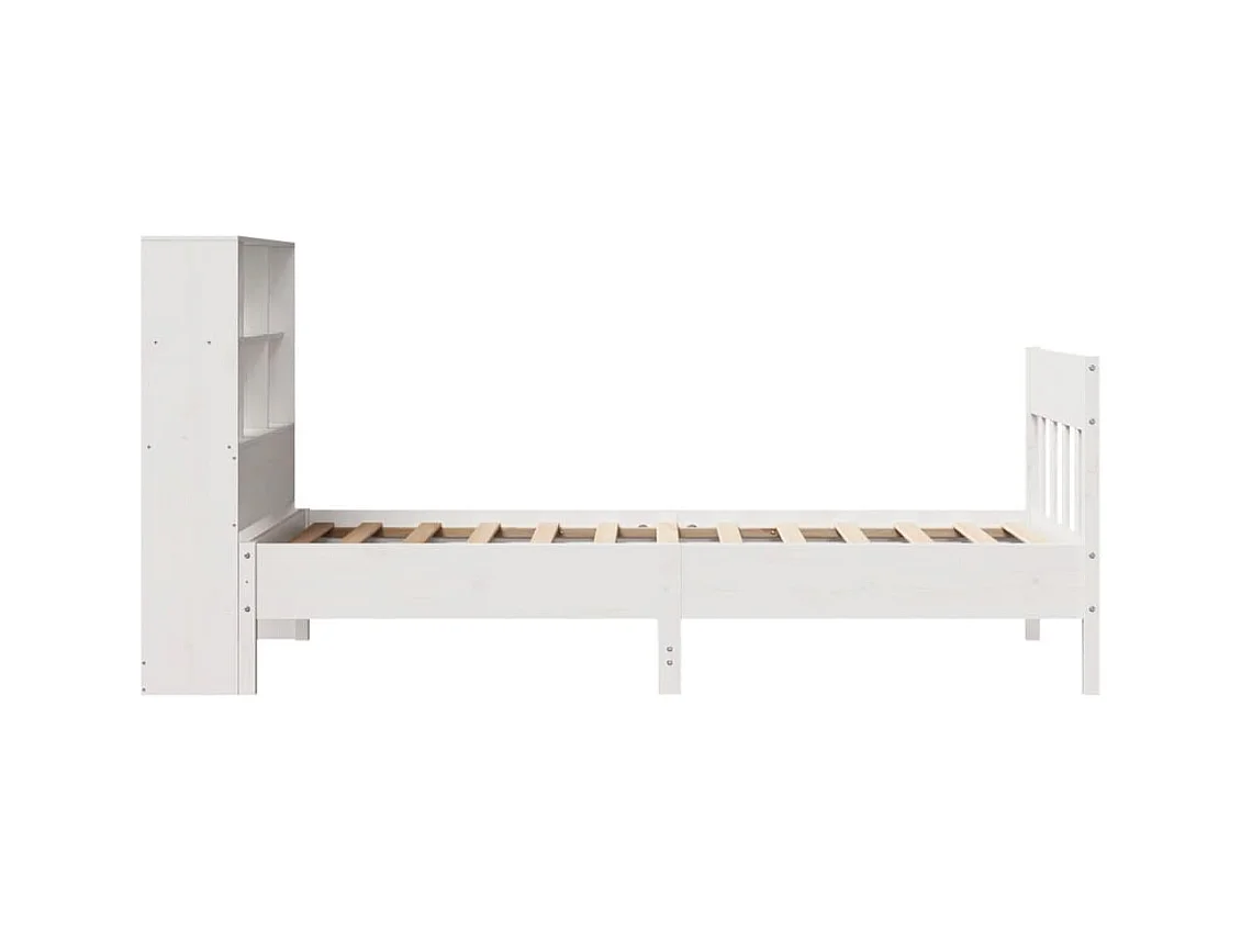 Cadre de lit sans matelas blanc 90x200 cm bois de pin massif