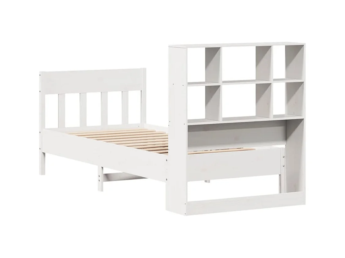 Cadre de lit sans matelas blanc 90x200 cm bois de pin massif