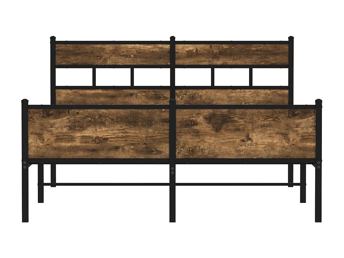 Bettgestell ohne Matratze Räuchereiche 140x190 cm Holzwerkstoff