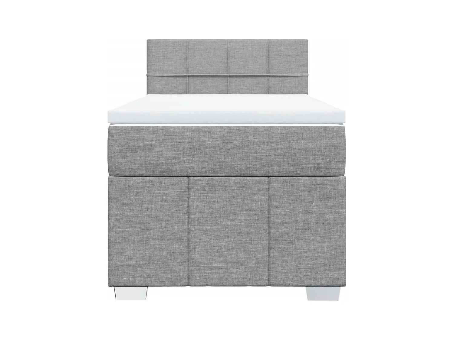Sommier à lattes de lit avec matelas Gris clair 100x200cm Tissu