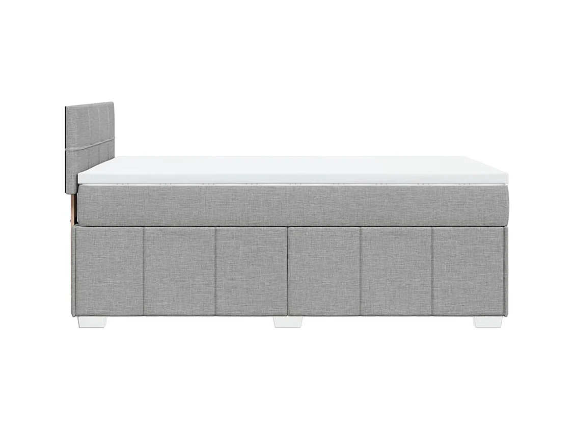 Sommier à lattes de lit avec matelas Gris clair 100x200cm Tissu