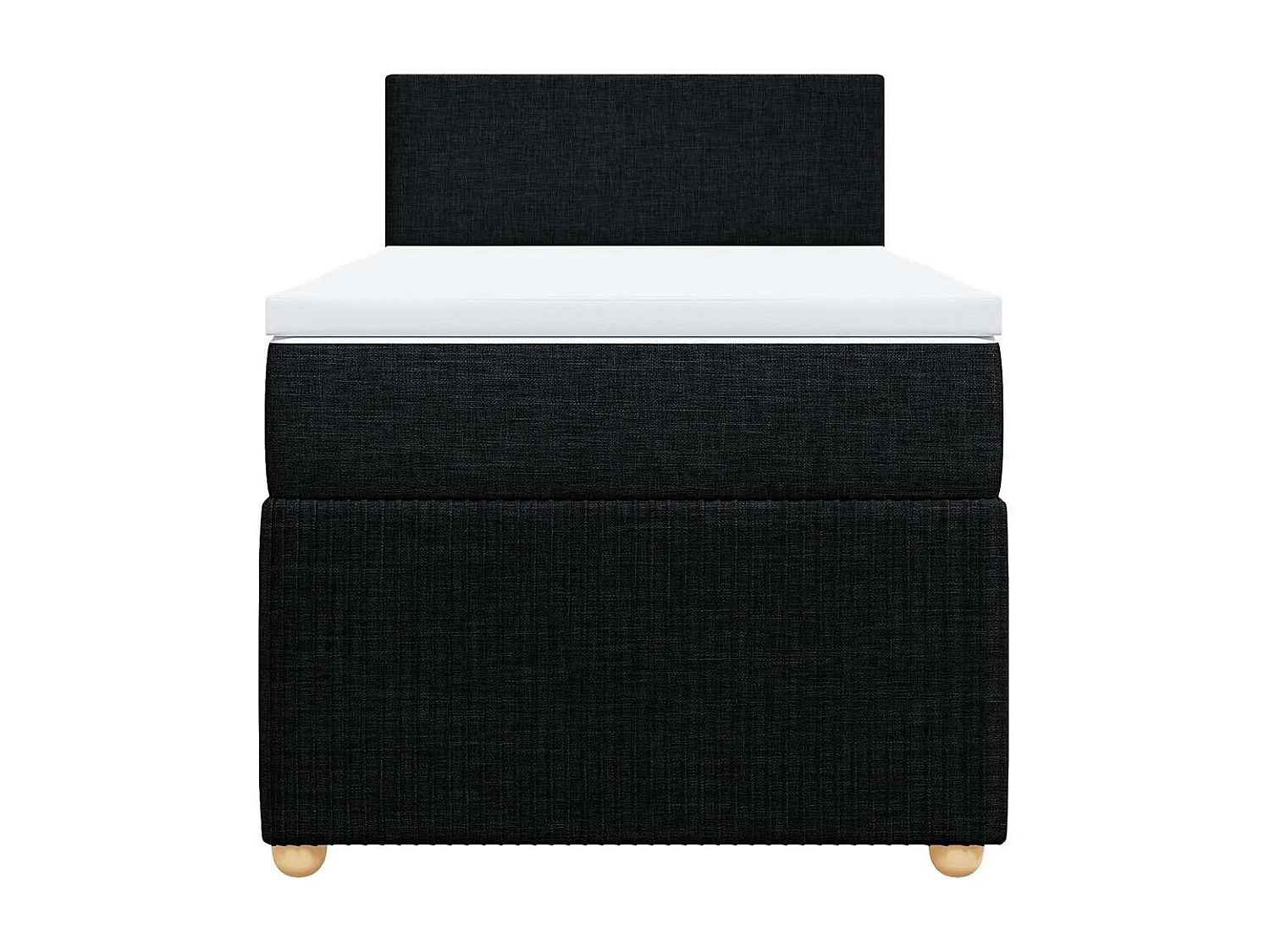 Cama box spring con colchón tela negro 100x200 cm