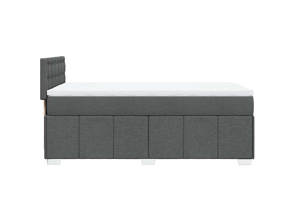 Sommier à lattes de lit et matelas Gris foncé 90x190 cm Tissu