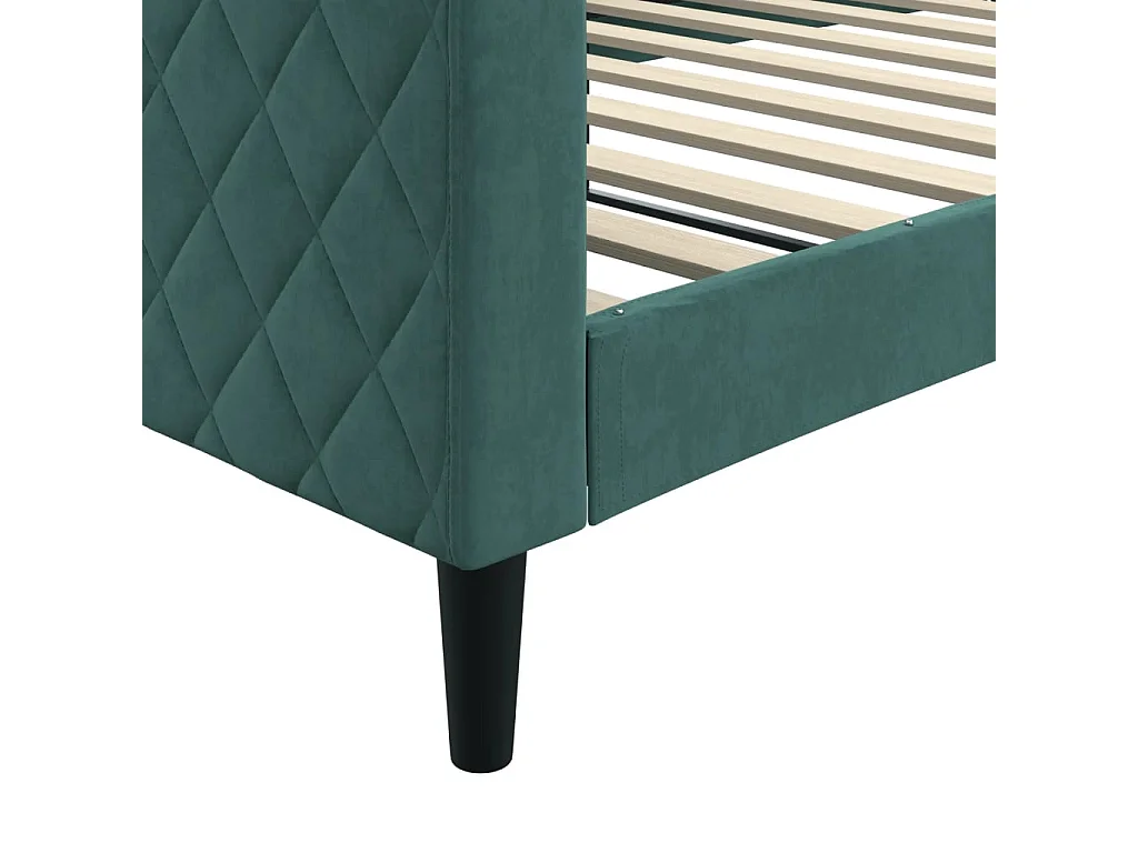 Lit de repos sans matelas vert foncé 100x200 cm velours