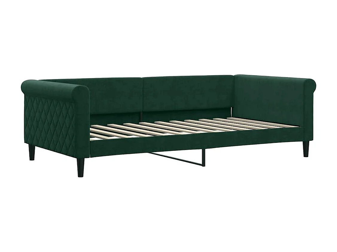 Lit de repos sans matelas vert foncé 100x200 cm velours
