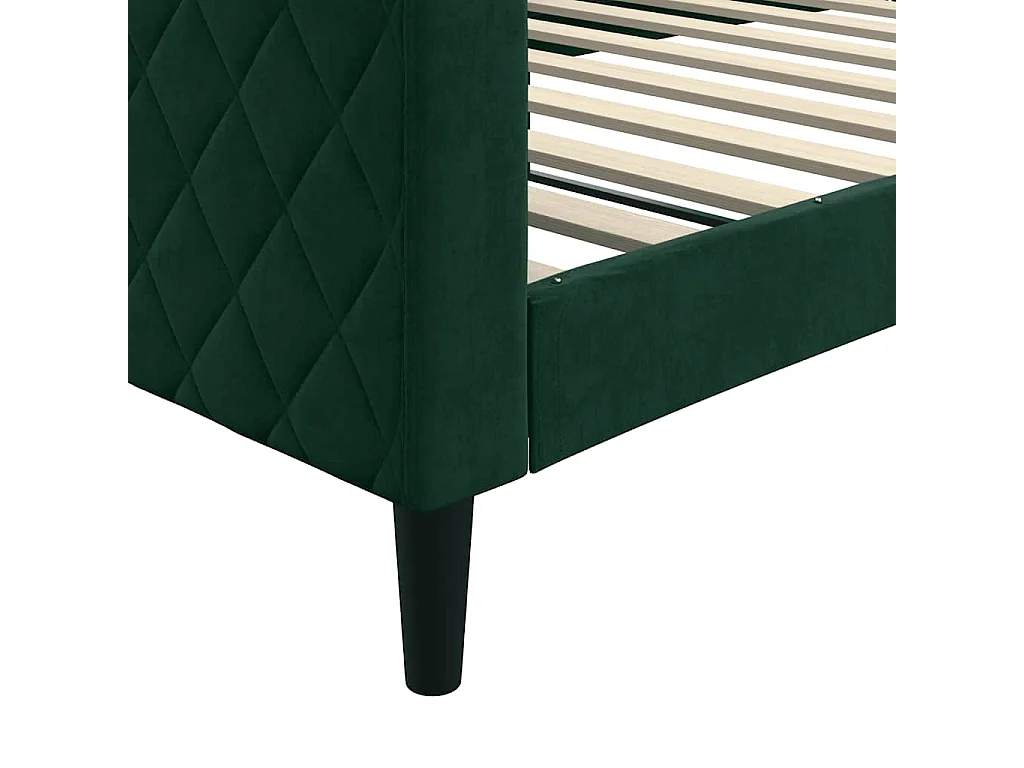 Lit de repos sans matelas vert foncé 100x200 cm velours