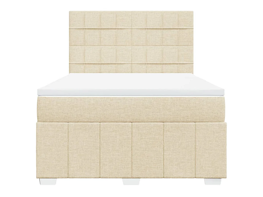 Giroletto a Molle con Materasso Crema 140x200 cm in Tessuto