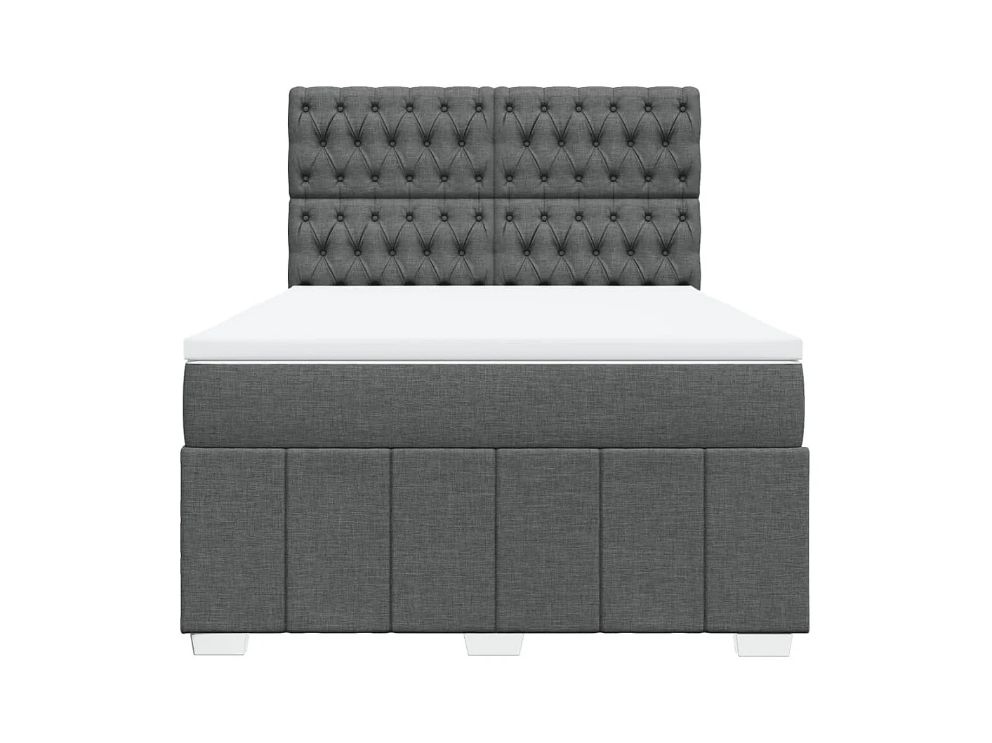 Boxspringbett mit Matratze Dunkelgrau 140x200 cm Stoff