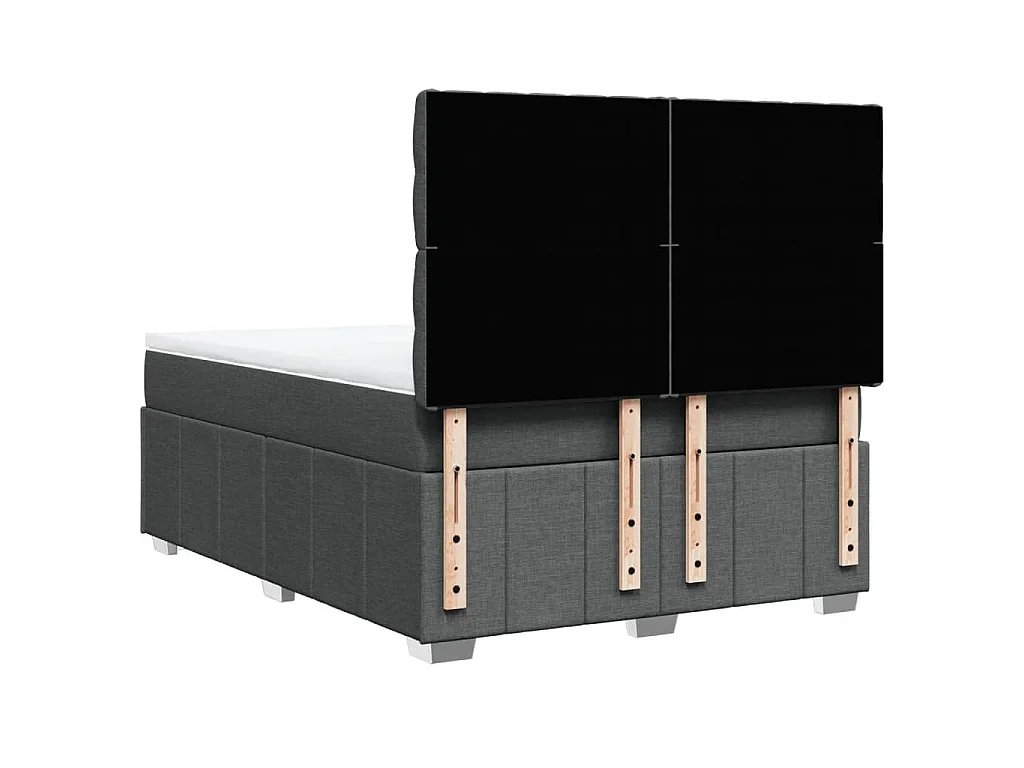 Giroletto a Molle con Materasso Grigio Scuro 140x200cm Tessuto