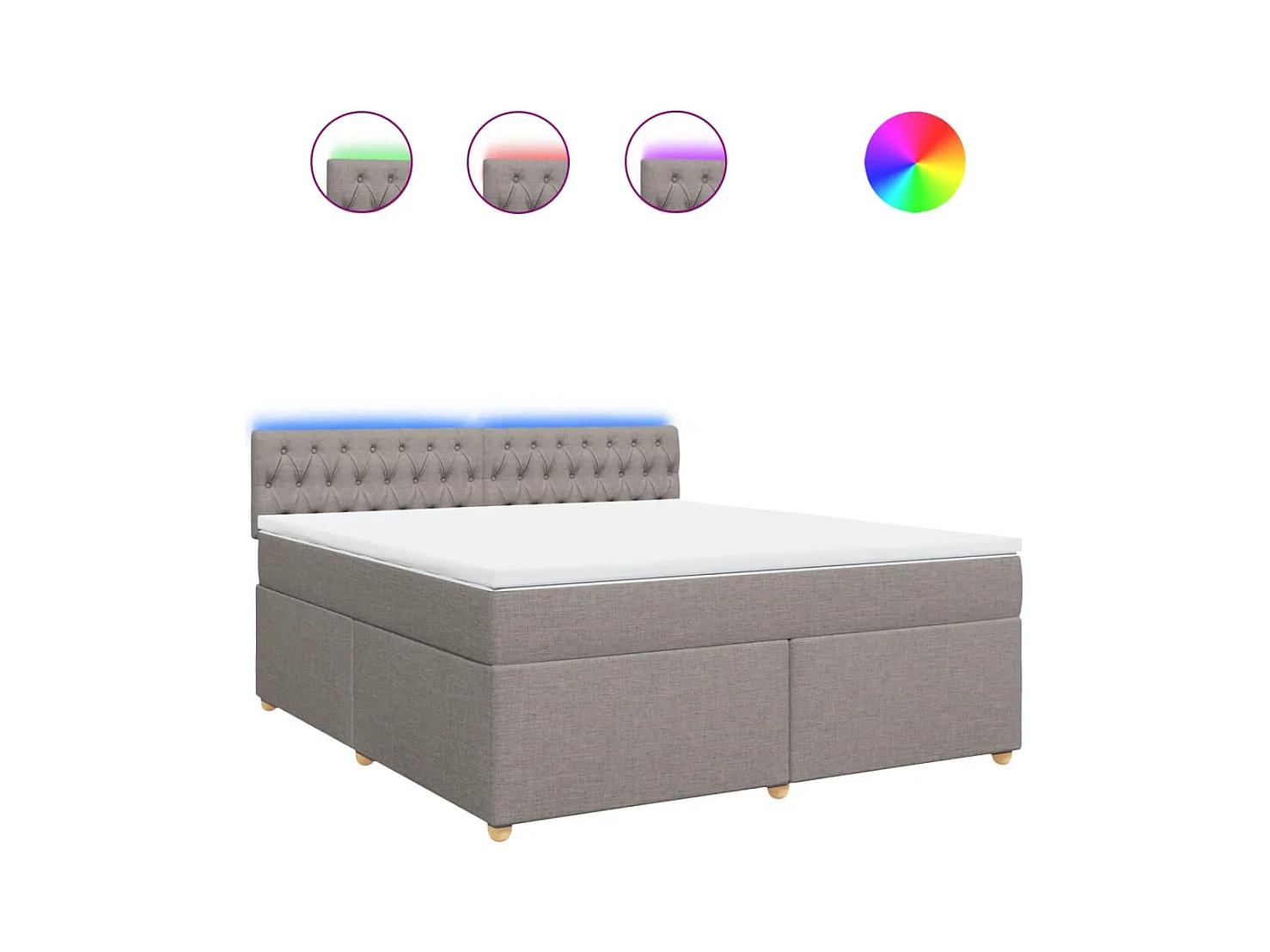 Boxspringbett mit Matratze Taupe 180x200 cm Stoff